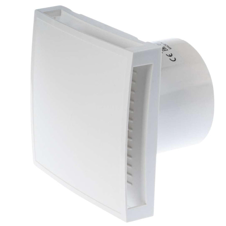 Ø 100mm Bad-Lüfter mit Feuchtesensor und Timer mit Weiss Front, Leise Ventilator Feuchtigkeitssensor