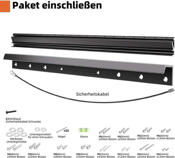 TV Wandhalterung für Rigipswand ohne Schrauben, für 26-55 Zoll Flachbildfernseher bis 45 kg, ultrasc
