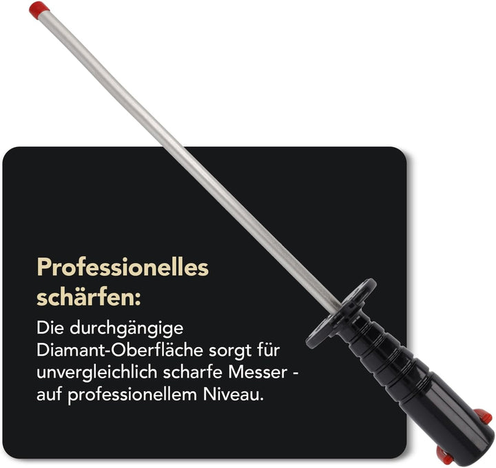 DMT Diamond Steel™ Diamant Schleifstab 14" Fein | Messerschärfer in Profiqualität | 35cm Wetzstahl f