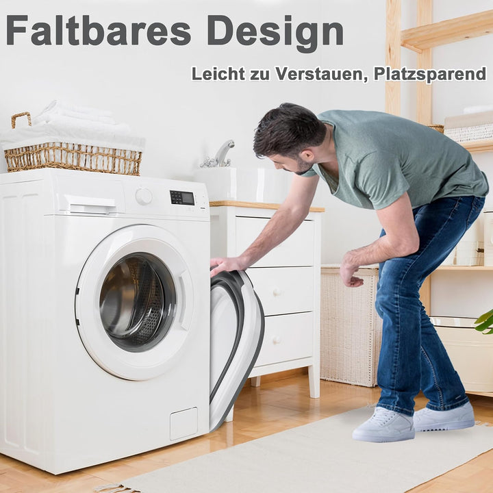 HENGMEI Wäschekorb aus Kunststoff 40L Faltbarer Zusammenklappbarer Wäschekörbe Wäschesammler Pfandfl