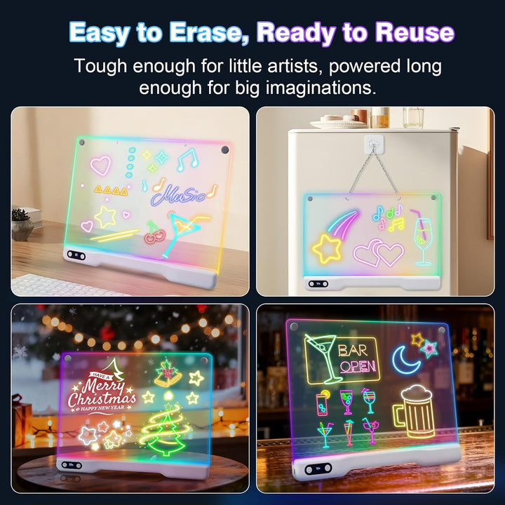 RealPlus LED Zeichenbrett 41cm Wiederaufladbar, 10 Lichtmodi Kindergeschenk