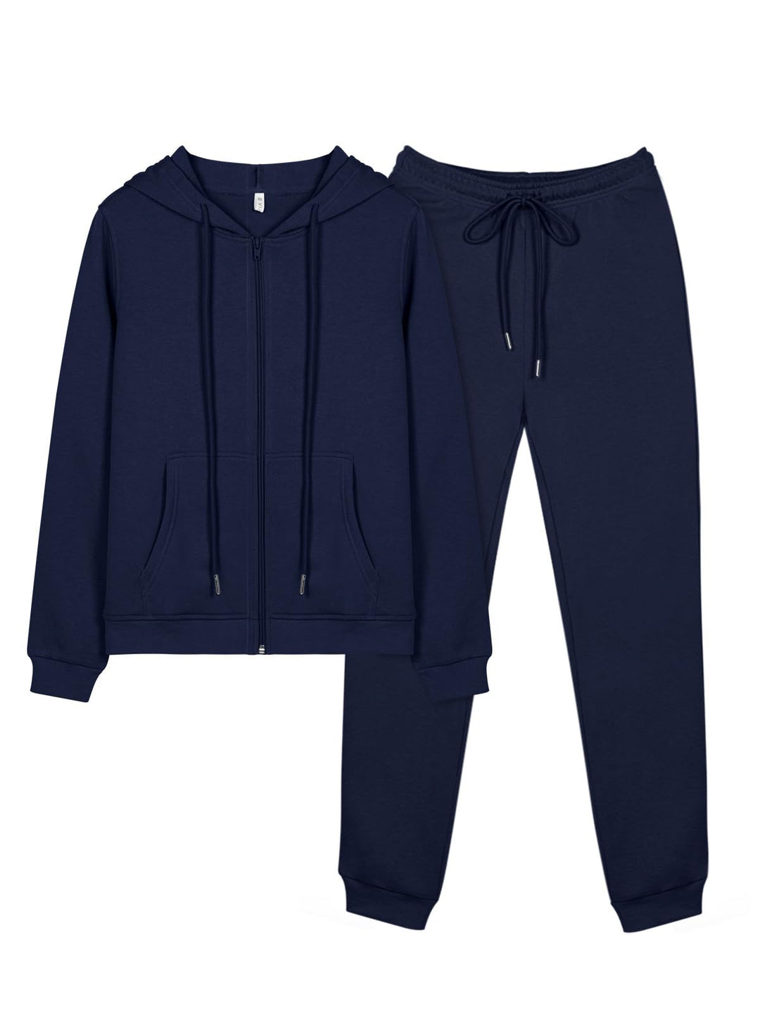 REORIA Damen Trainingsanzüge Warm Baumwolle Hausanzug Dicker Jogginganzug Set Langarmes Activewear W
