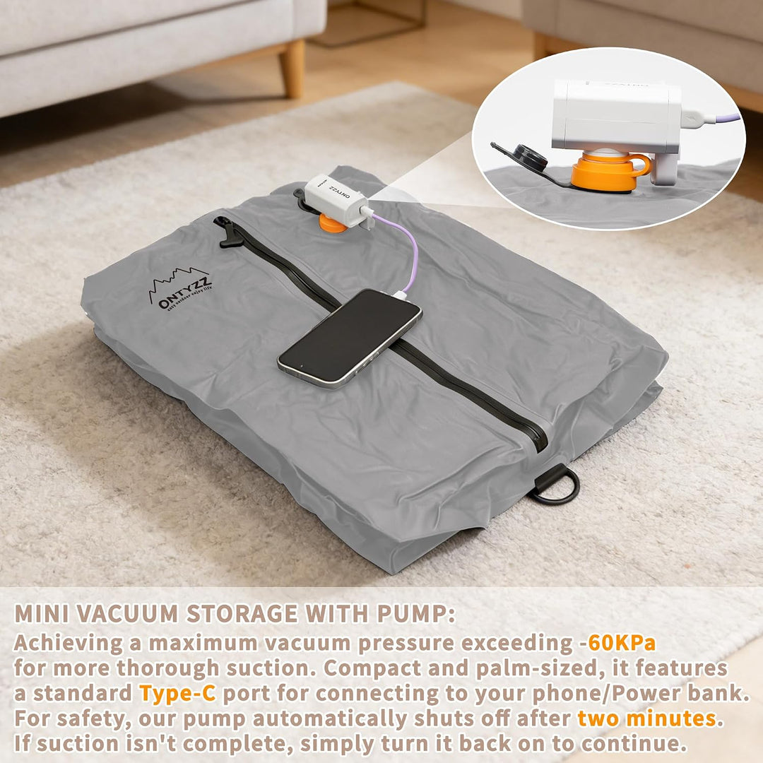Koffer Organizer Compression Packwürfel Set, 5 Teilig Wiederverwendbar TPU Vakuumierbeutel mit IPX8