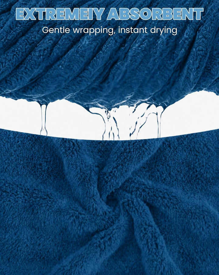 JiAmy Kinder Fleece Bademantel mit Kapuze 10-12 Jahre Marineblau, 10-12 Jahre Marineblau