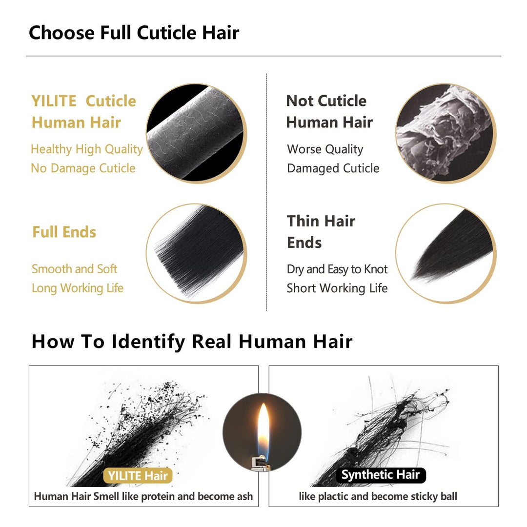 YILITE Clip in Extensions Echthaar 45cm 100% Echthaar Extensions Clip 18 Zoll 8 Stück 120g Unsichtba