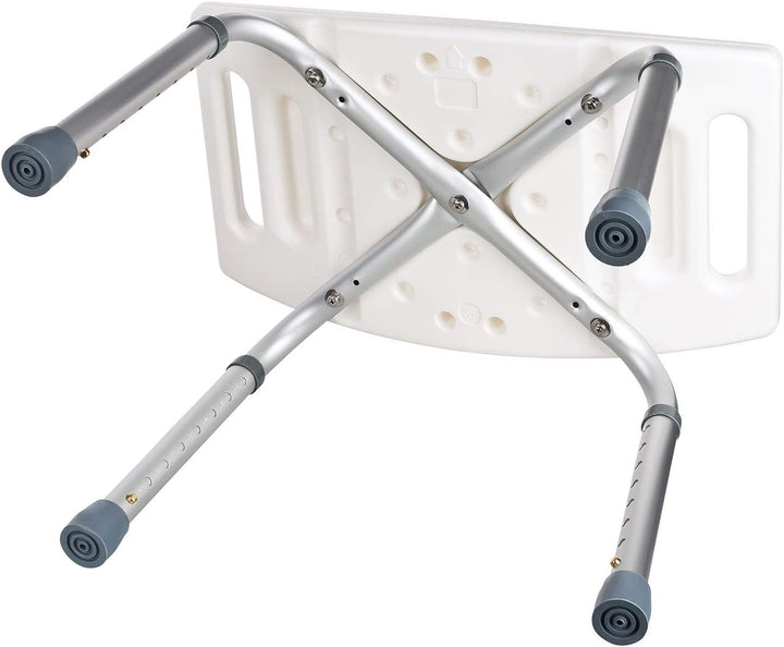flexilife Duschhocker eckig - Duschsitz höhenverstellbar, Bad Hocker eckig weiss für Senioren - Bade
