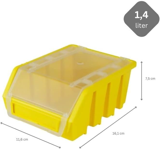 PROREGAL SuperSparSet 5x Sichtlagerbox 2 mit Deckel | HxBxT 7,5x11,6x16cm | Gelb | Sichtlagerbehälte