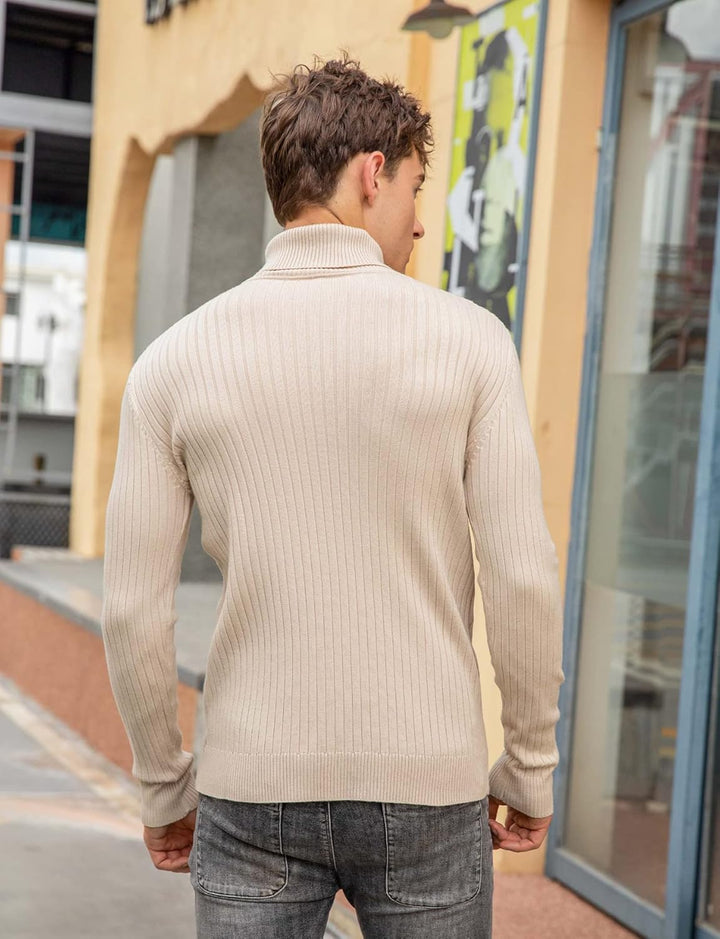 AIDEAONE Rollkragenpullover Herren Stehkragenpullover Winter Pullover Rollkragenstrickpullover Rollk