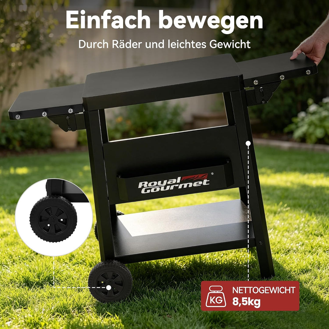 Royal Gourmet Grilltisch, Multi-Grillwagen Beistelltisch für Outdoor