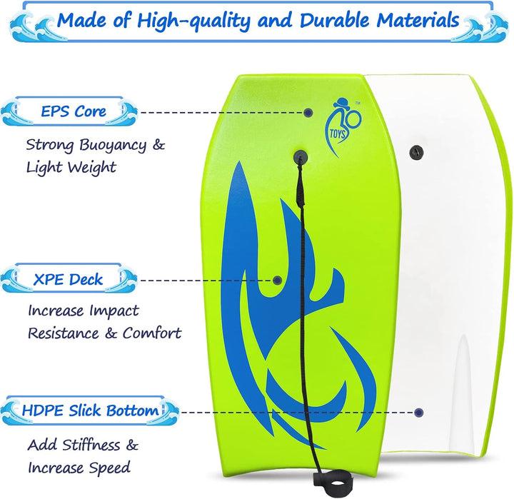 Bo-Toys Body Board leicht mit EPS-Kern Grün 41-INCH, Grün 41-INCH