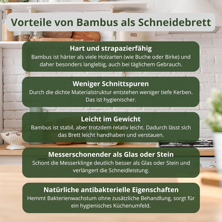 HeRo24 Schneidebrett aus Bambus 56×50 cm – grosses Küchenbrett als Herdabdeckung für Standard-Herdpl