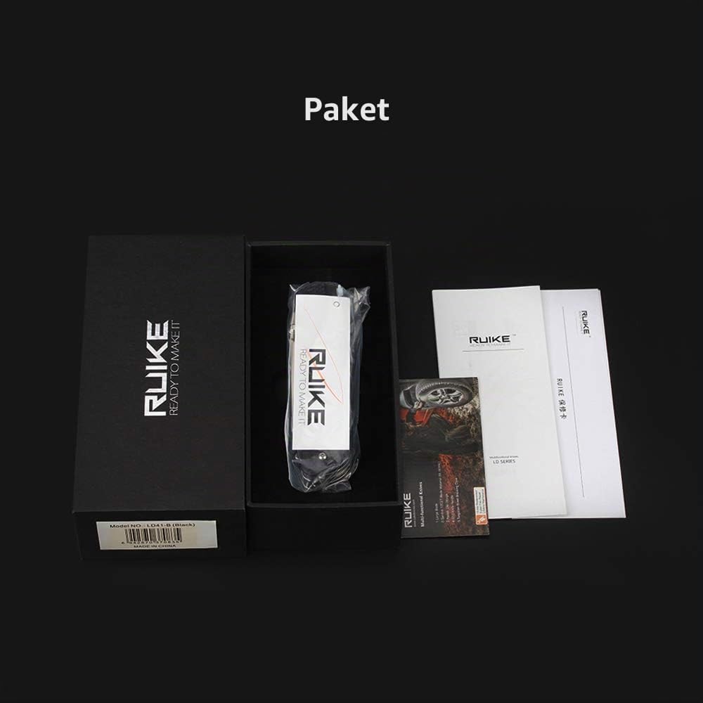 RUIKE RKELD41B Unisex Trekker ld-41b Multitool, Schwarz, One Size, Einheitsgrösse