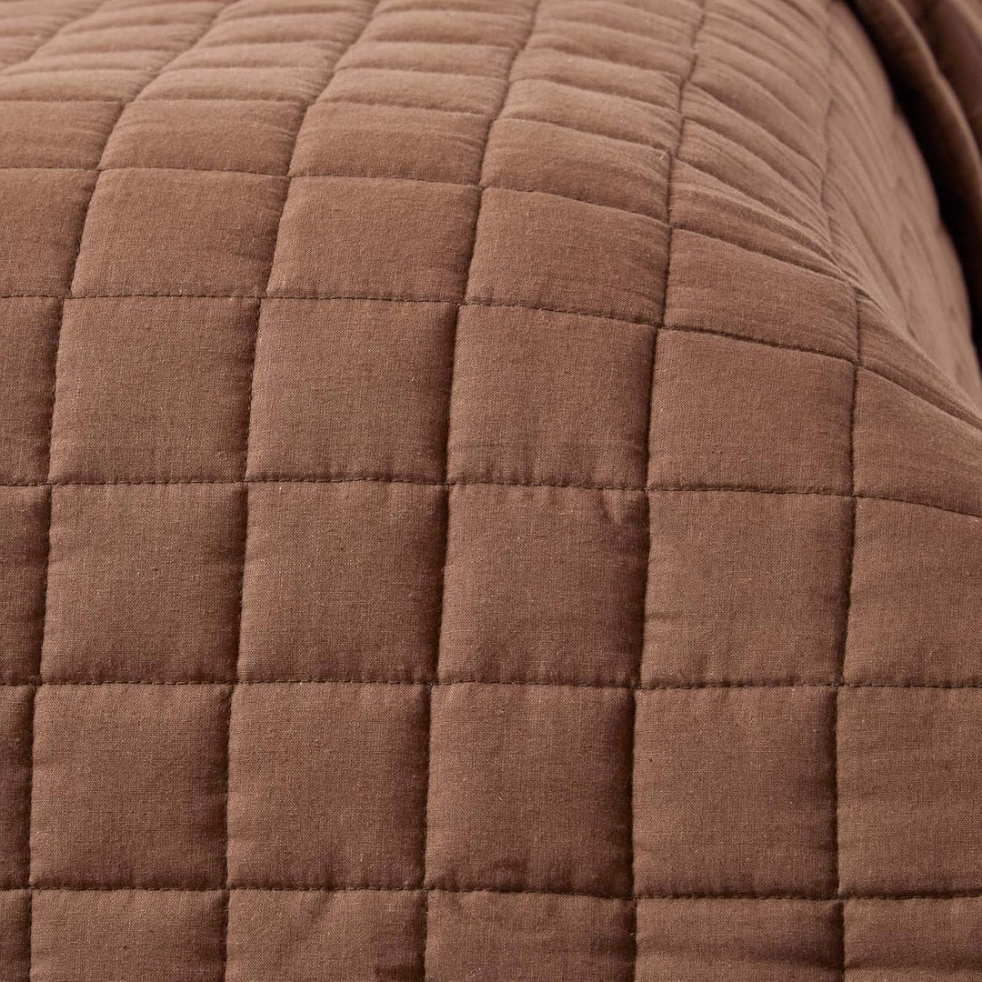 Homescapes Gesteppte Tagesdecke, braun/beige, Bettüberwurf aus 100% Baumwolle, Wendetagesdecke, 230