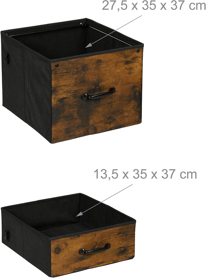 Relaxdays Rollcontainer Industrial-Design, braun/schwarz | Aktenschrank, 3 Schubladen, Hängeregister