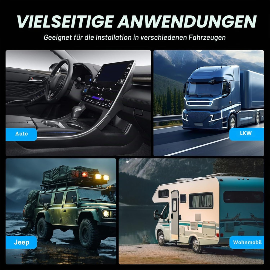 8 Zoll Auto Subwoofer, 600W 12V Lautsprecher Fahrzeug Soundsystem, Dual-Modus, Geringer Verzerrung,