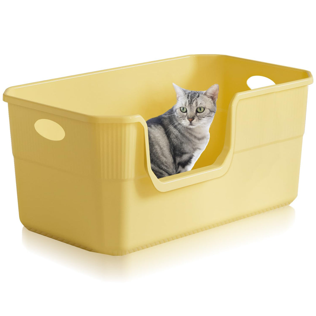Katzenklo Hoher Rand 50 x 35 x 22cm,Katzentoilette Gross, Katzenklo XXL Ohne Deckel Katzenklo Gross