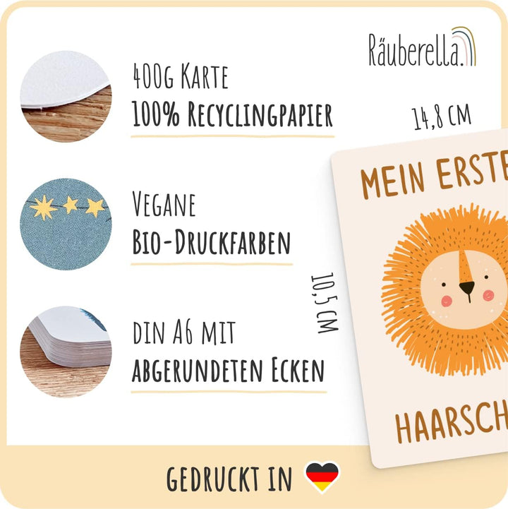 Räuberella Erstausstattung - Geschenkset Meilensteinkarte 14,8cm x 10,5cm, Meilensteinkarte 14,8cm x
