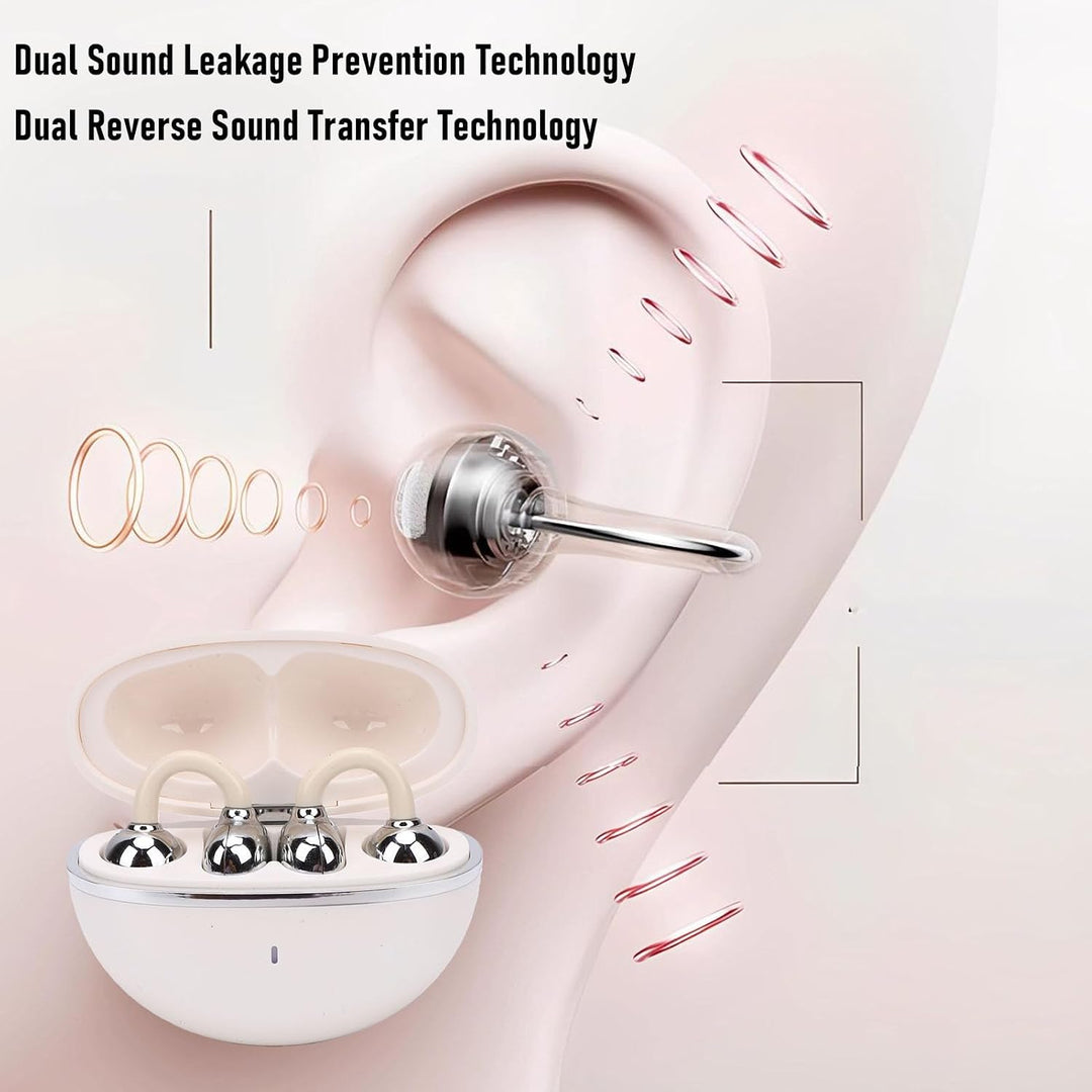 Jiawu ClipFree Open-Ear-Kopfhörer mit Schmetterlingsohrringen, Extrem Bequemer und Eng Anliegender C