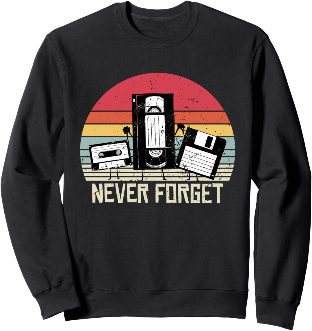 Funny Never Forget, Disketten-VHS-Klebeband, Retro Vintage Sweatshirt