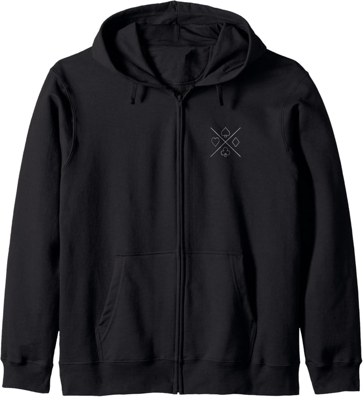Poker Minimalistische Poker-Symbole | Spaten Herz Diamond Club Kapuzenjacke