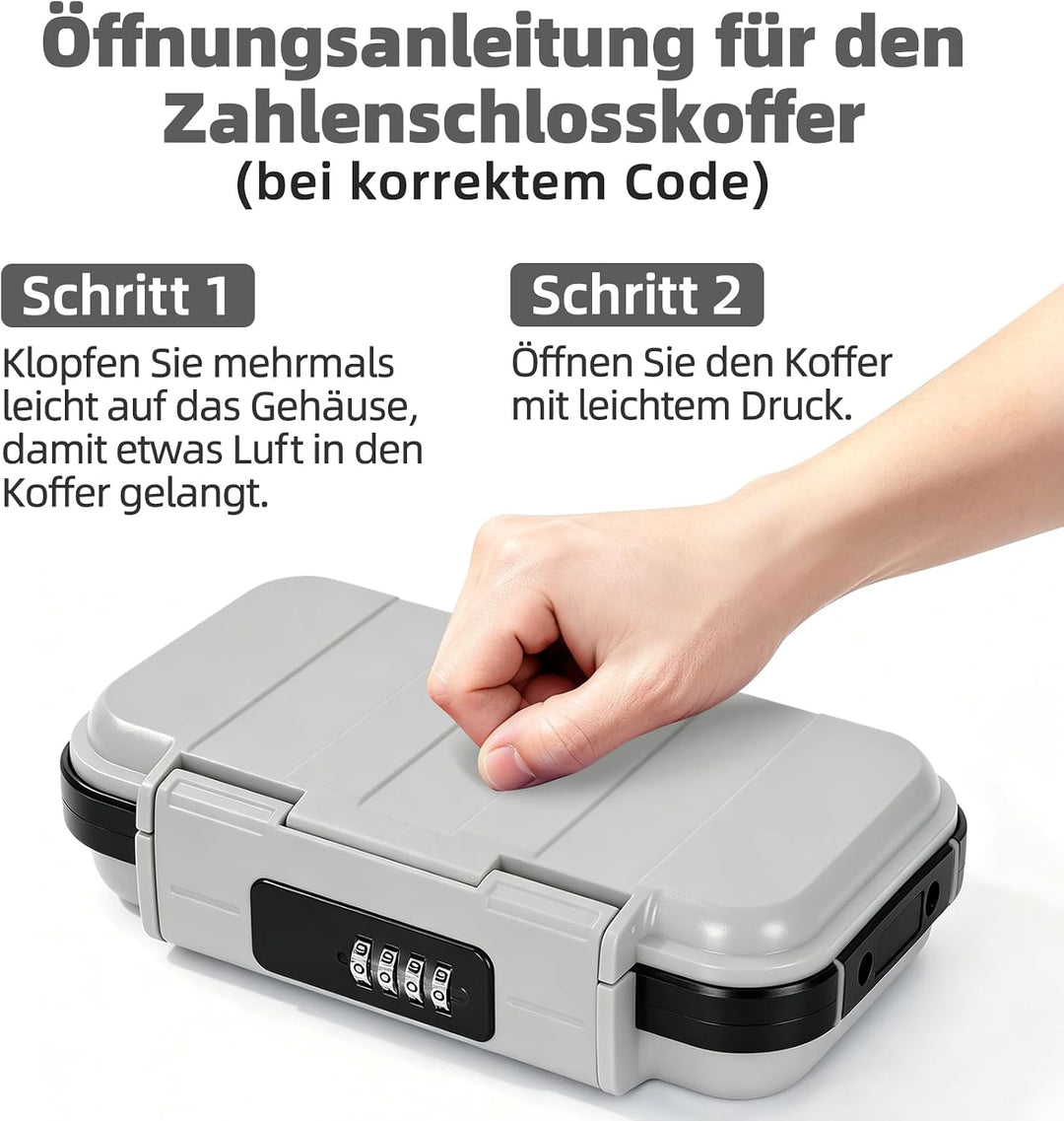 OUUTMEE Tragbare Tresor mit Zahlenschloss Strandsafe 24 x 14 x 5,8 cm Strandtresor zum Anketten,Geei