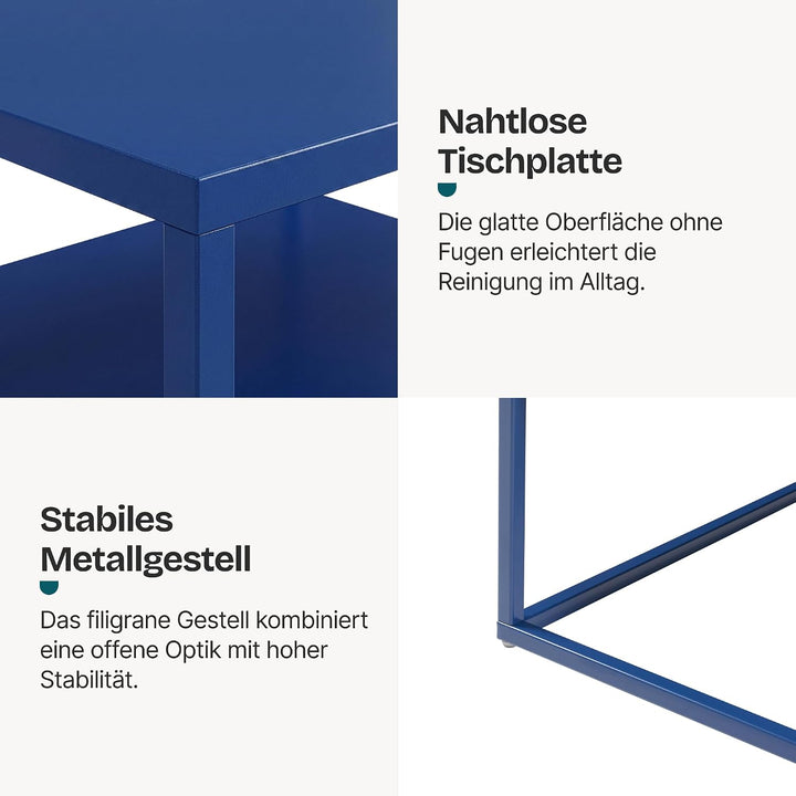 [en.casa] Couchtisch Solund Beistelltisch Metall Wohnzimmertisch mit Stauraum Sofatisch rechteckig K