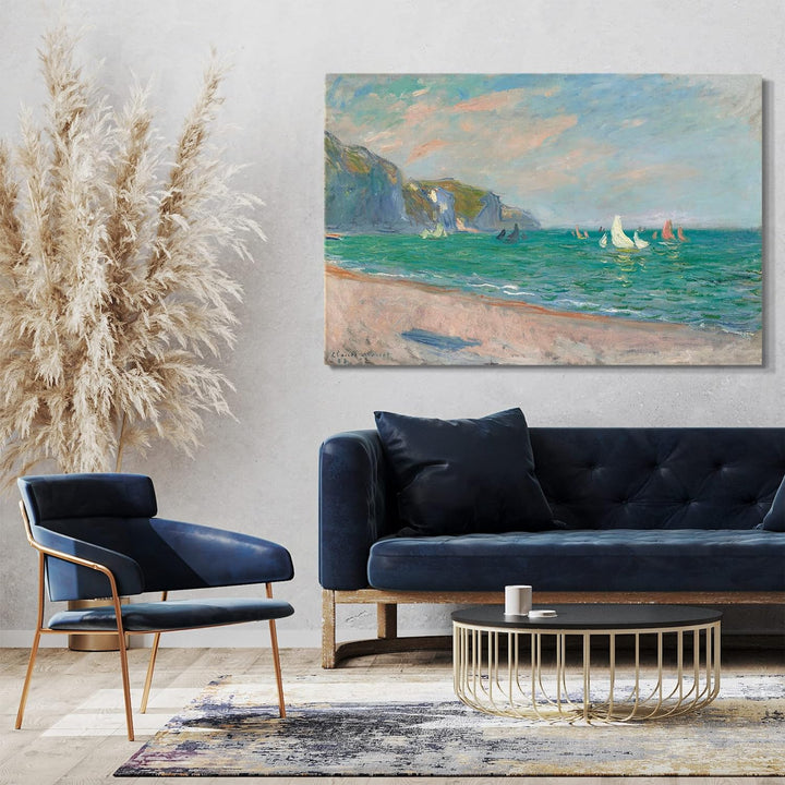 Printed Paintings Leinwand (80x60cm): Claude Monet - Boote vor den Klippen von Pourville 80x60 cm, 8