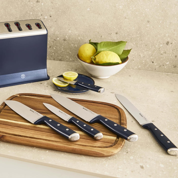 Tefal EverSharp K297S644 – Messerset – 5-teilig – Messerblock mit integriertem Schärfer – Selbstschä