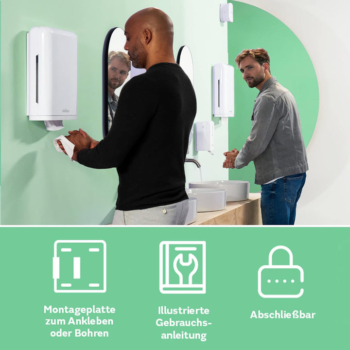 Satino by WEPA Centerfeed Handtuchrollen Spender Plus - 331000 - CF1 kompatibel - weiss - Innenrolle