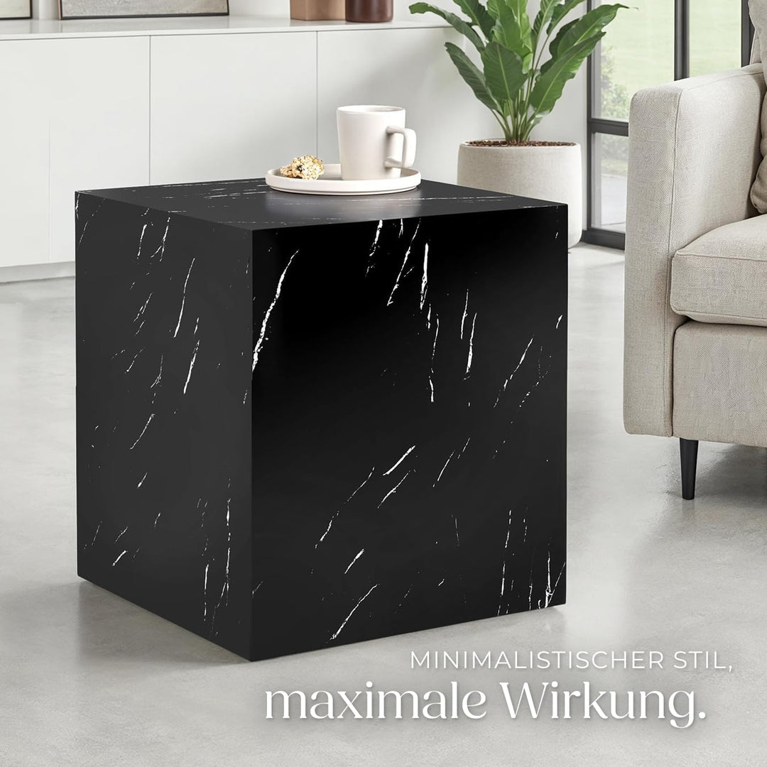 tectake® Couchtisch in Marmor Optik, Beistelltisch, moderner Wohnzimmertisch, Sofatisch, Tisch Wohnz