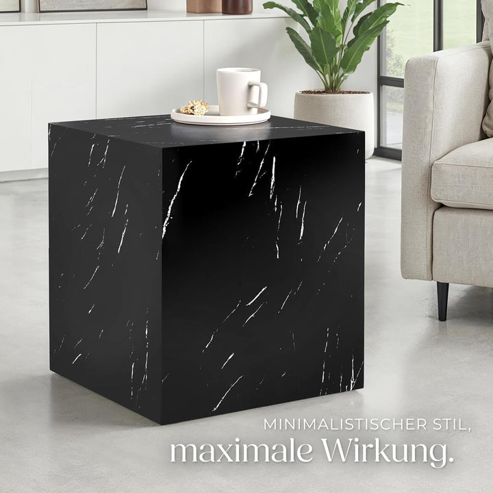 tectake® Couchtisch in Marmor Optik, Beistelltisch, moderner Wohnzimmertisch, Sofatisch, Tisch Wohnz