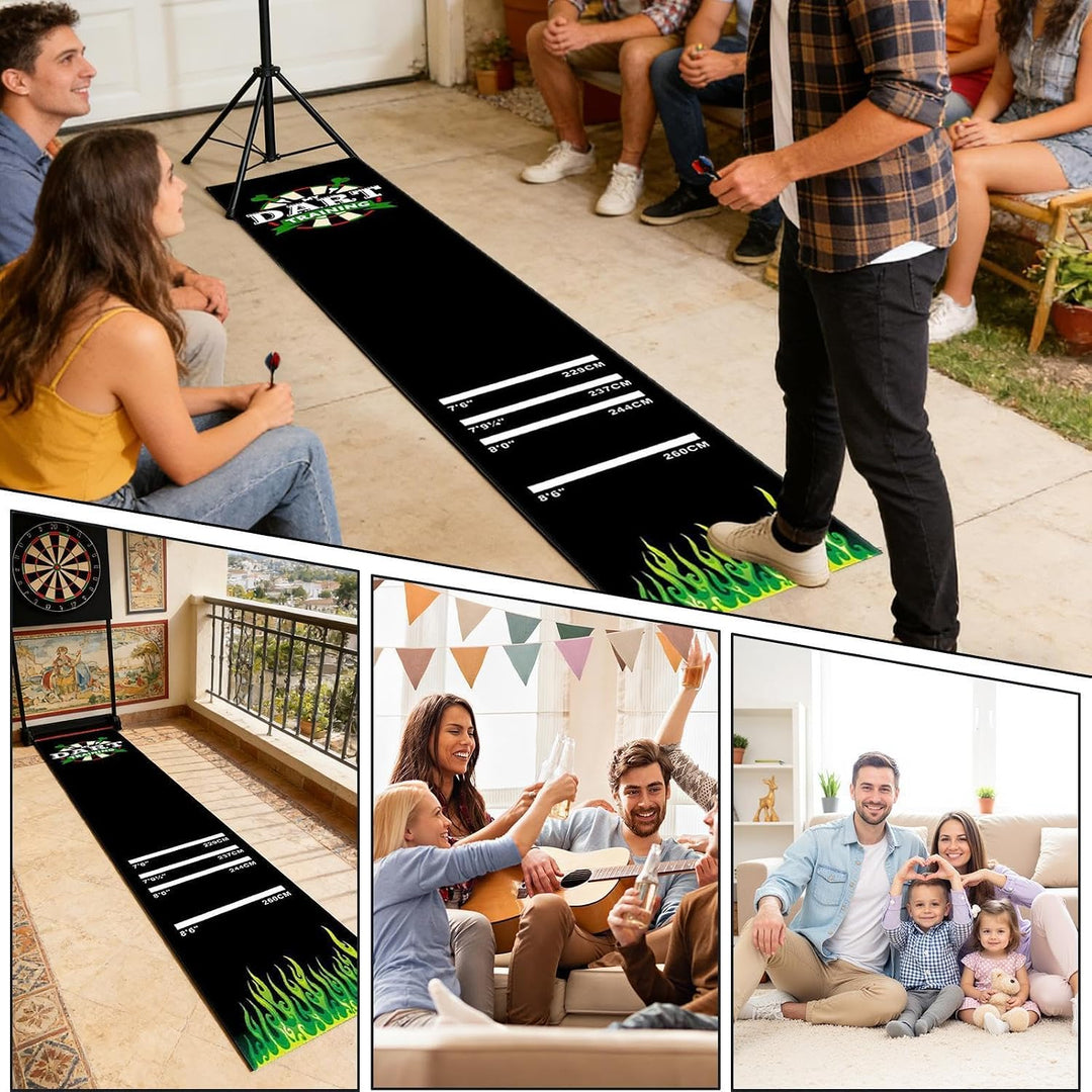 Dartmatte Mit 4 Abwurfdistanzen – 300 Cm X 62cm Dartteppich Dart Teppich Rutschfeste Gummimatte Für
