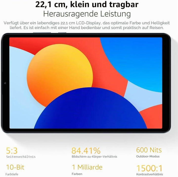XIAOMI Redmi Pad SE 8,7" Tablet, MediaTek Helio G85, 4GB de RAM, 64Go de ROM, WiFi + Bluetooth 5.3,