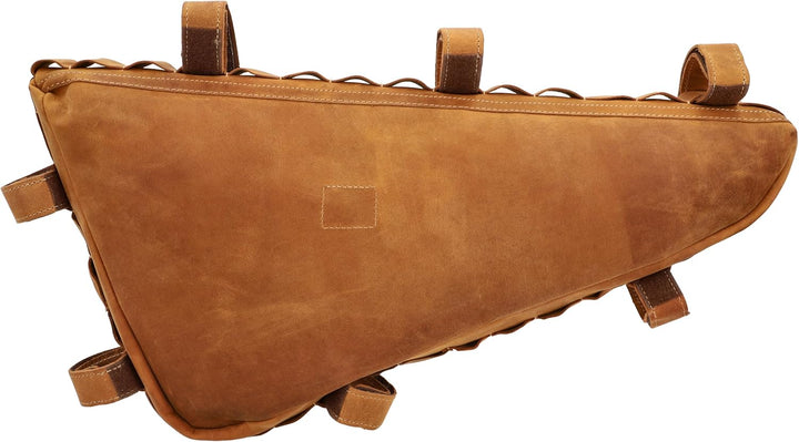 Gusti Fahrradtasche Leder - Roger V. Rahmentasche Ledertasche Vintage Look Fahrradzubehör Braun