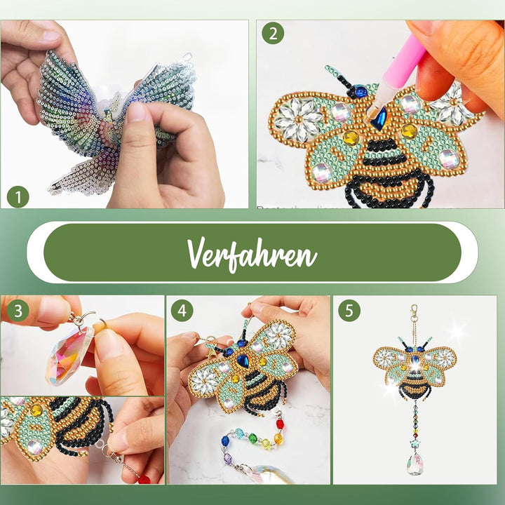 Gutluz Bastelset Mädchen ab 8 Jahre - Diamond Painting Kinder ab 8 Jahre Sonnenfänger Kristalle Bast