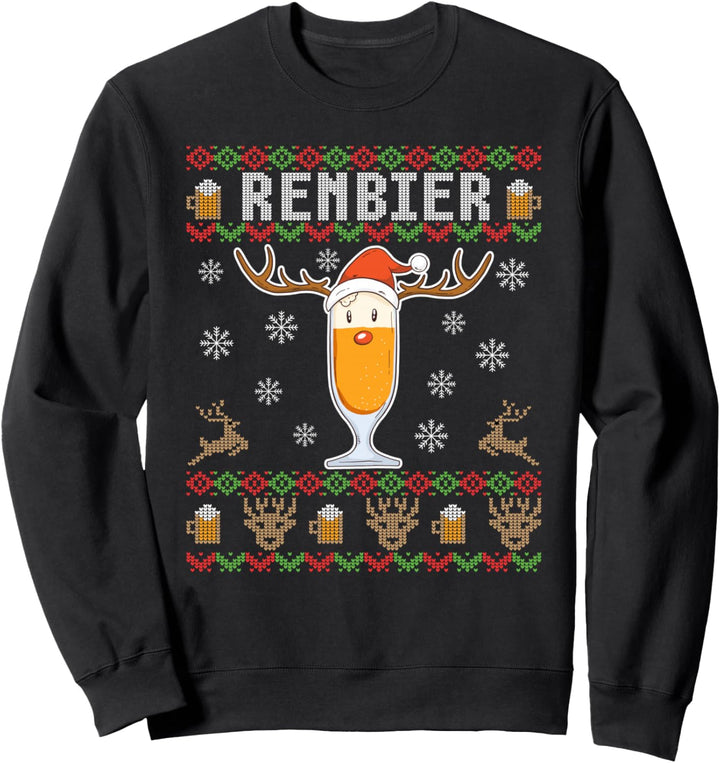 Lustiges Ugly Christmas Renbier Weihnachten Bier Sweatshirt