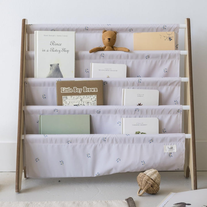 3 Sprouts Kinder Bücherregal aus Holz – Montessori Regal für Kinderzimmer - Heidelbeere Taupe, Heide
