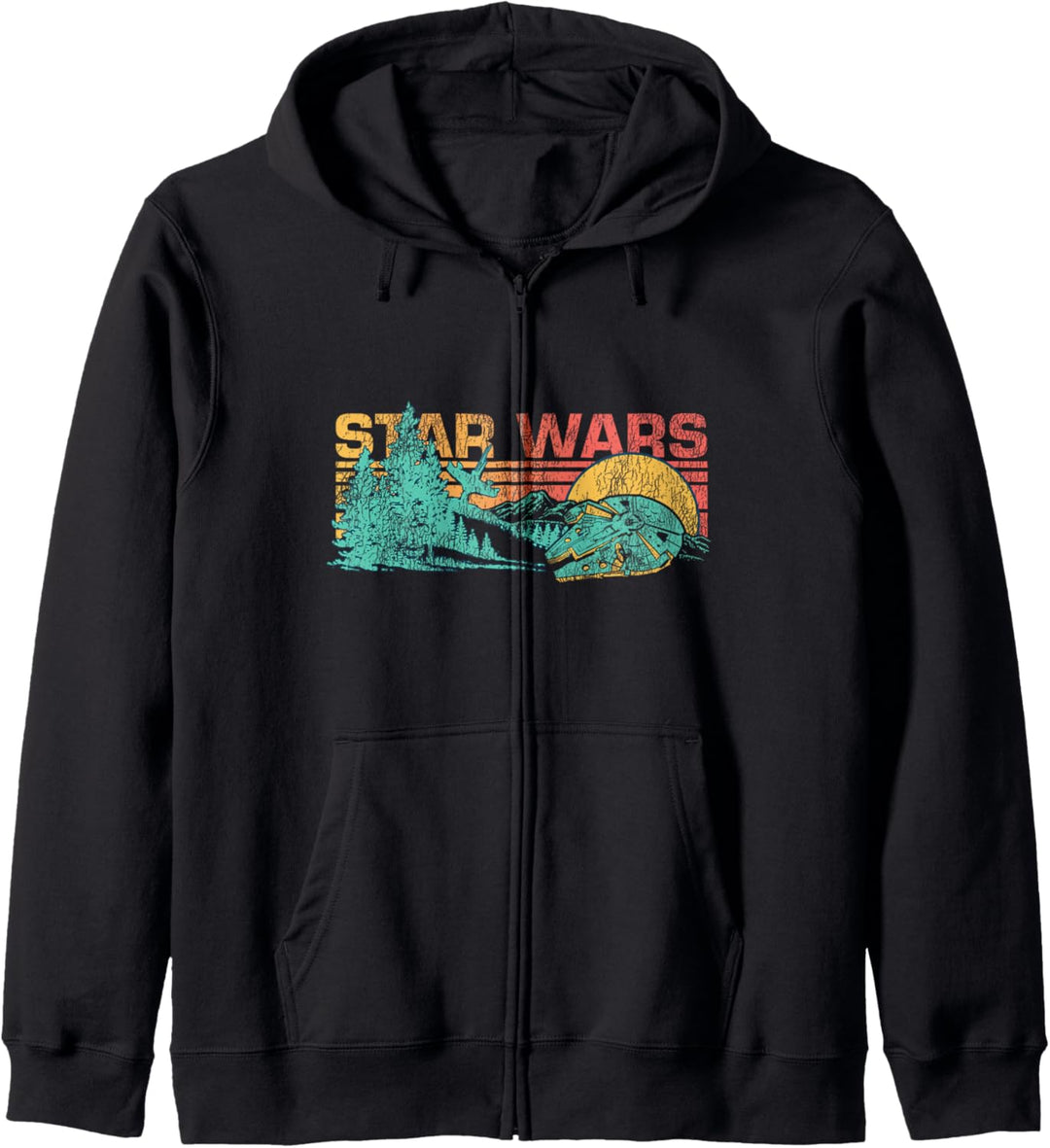 Star Wars Millennium Falcon Forest Retro Sunset Kapuzenjacke