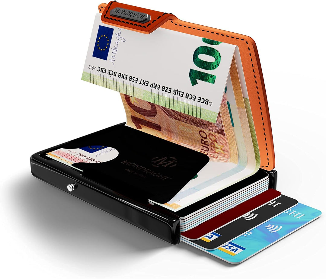 MONDRAGHI Mini-Wallet. Ultraleichte, schlanke Mini-Brieftasche - Kartenhalter und Kartenhalter mit M