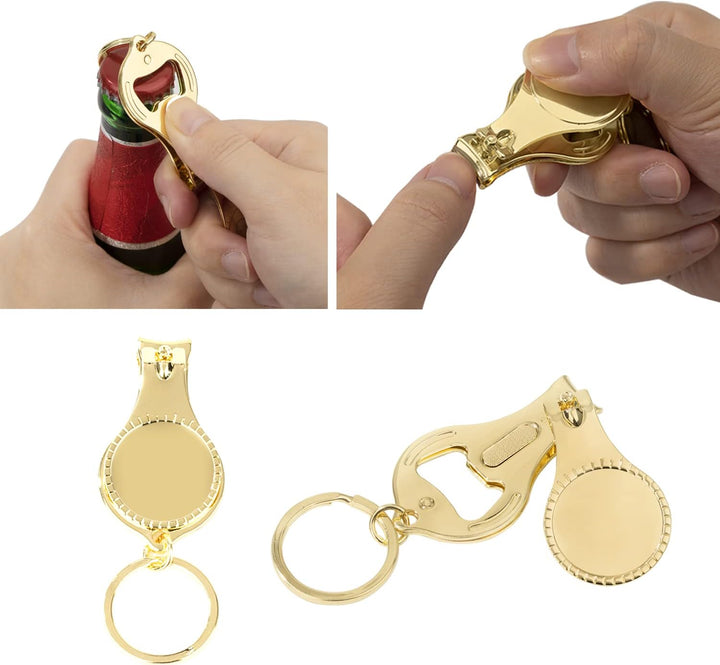 30pcs Personalisierte Gold Flaschenöffner Nagelknipser Schlüsselanhänger Vielseitig &amp; Langlebig, Pri