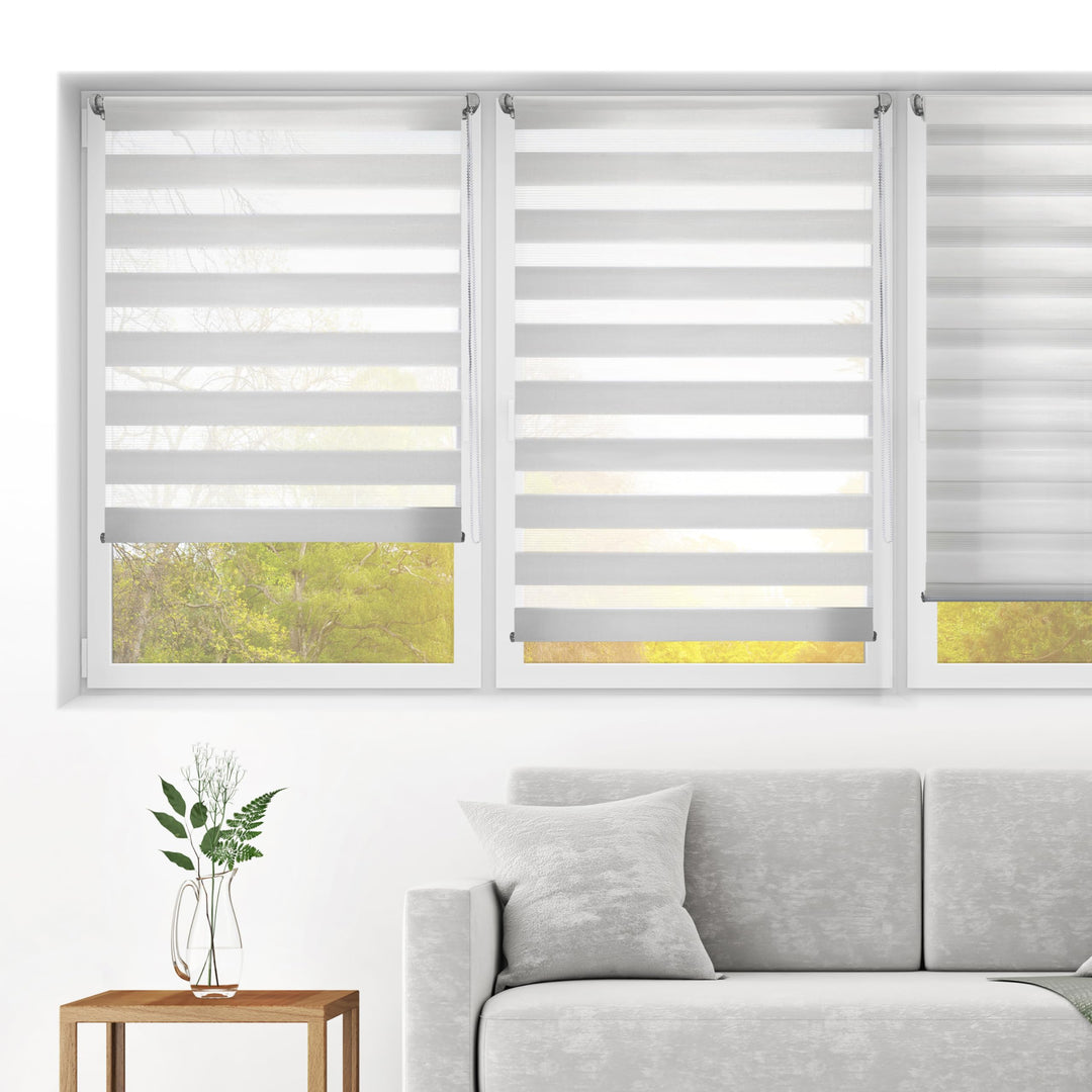 Blindecor - Indus doppelrollo klemmfix ohne bohren - duo rollo klemmfix Silbergrau - 45 x 220 cm (Br