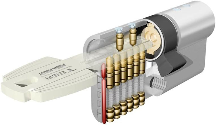 tesa Assa Abloy t85b3535 N Zylinder Sicherheit Gehstütze - Schaft Lang Vernickelt 35 x 35 mm, Gehstü
