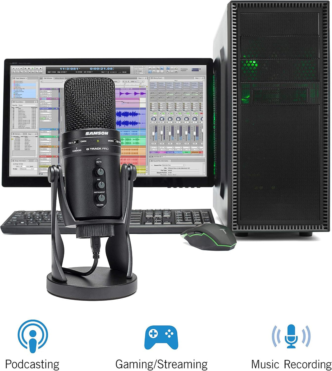 Samson G-Track Pro USB-Mikrofon &amp; PS04 Popschutz Bundle mit Popschutz, Bundle mit Popschutz