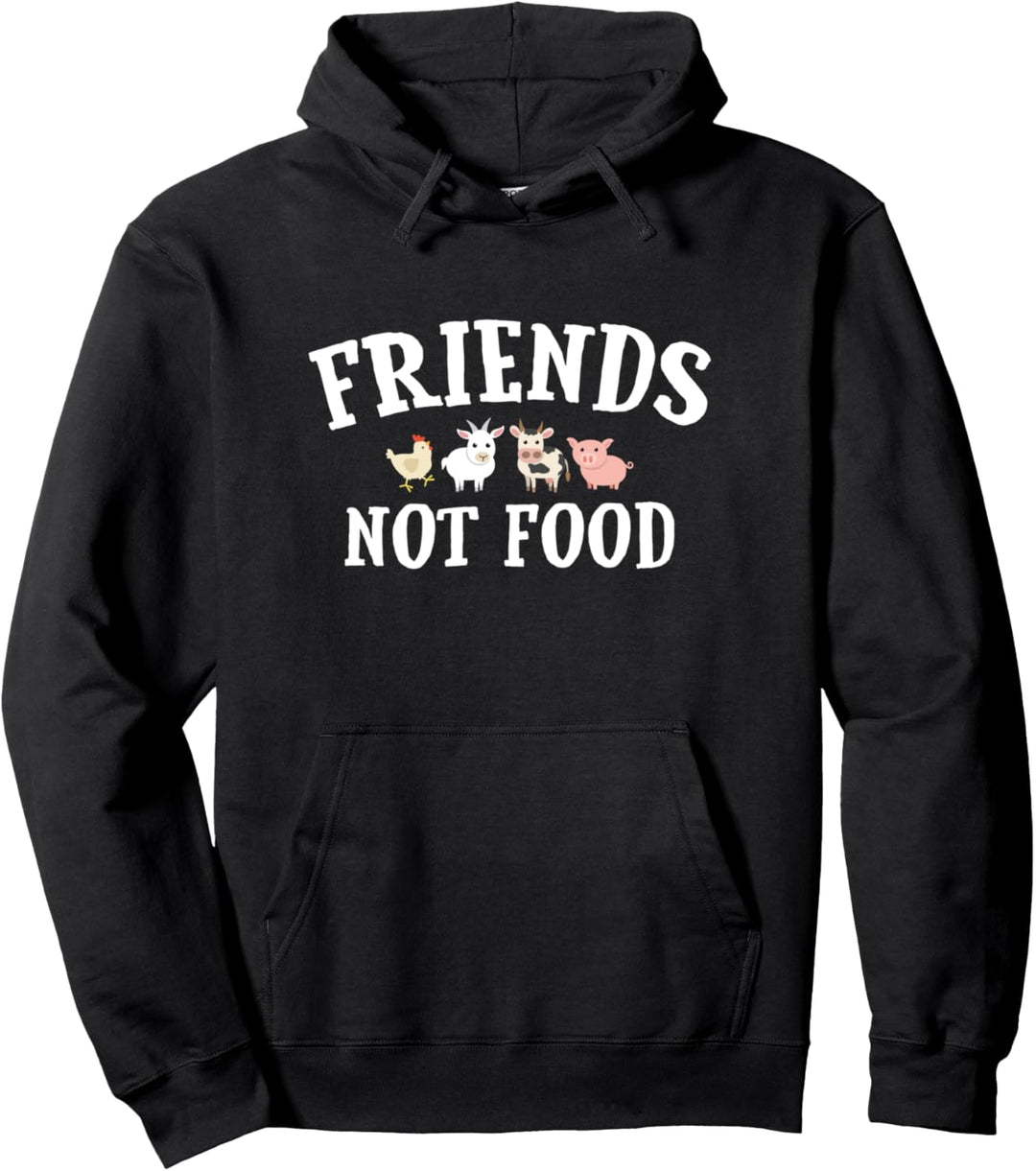 Vegetarier, veganes Design – Friends Not Food Pullover Hoodie