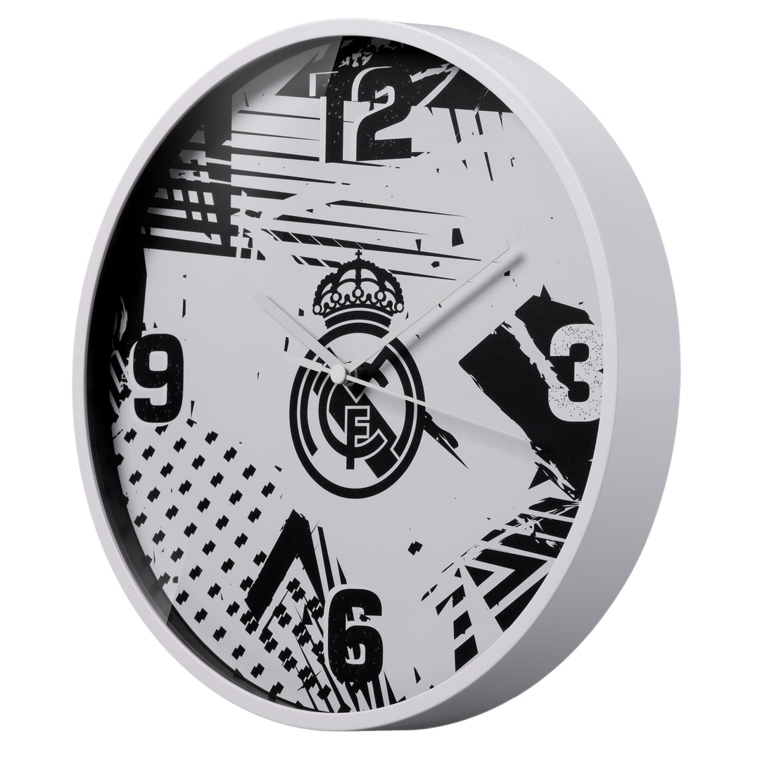 Real Madrid Funky Wanduhr 25 cm mit leisem Quarzuhrwerk und Batterie