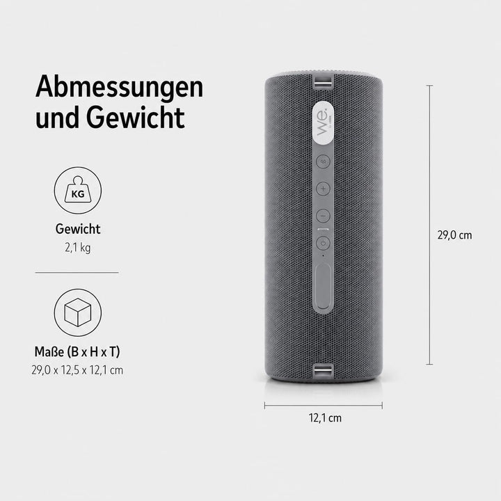 LOEWE We. Hear 2 Storm Grey, Bluetooth Lautsprecher, 60W, Wasserresistent, Tragbar, Aufladbar, 17h L