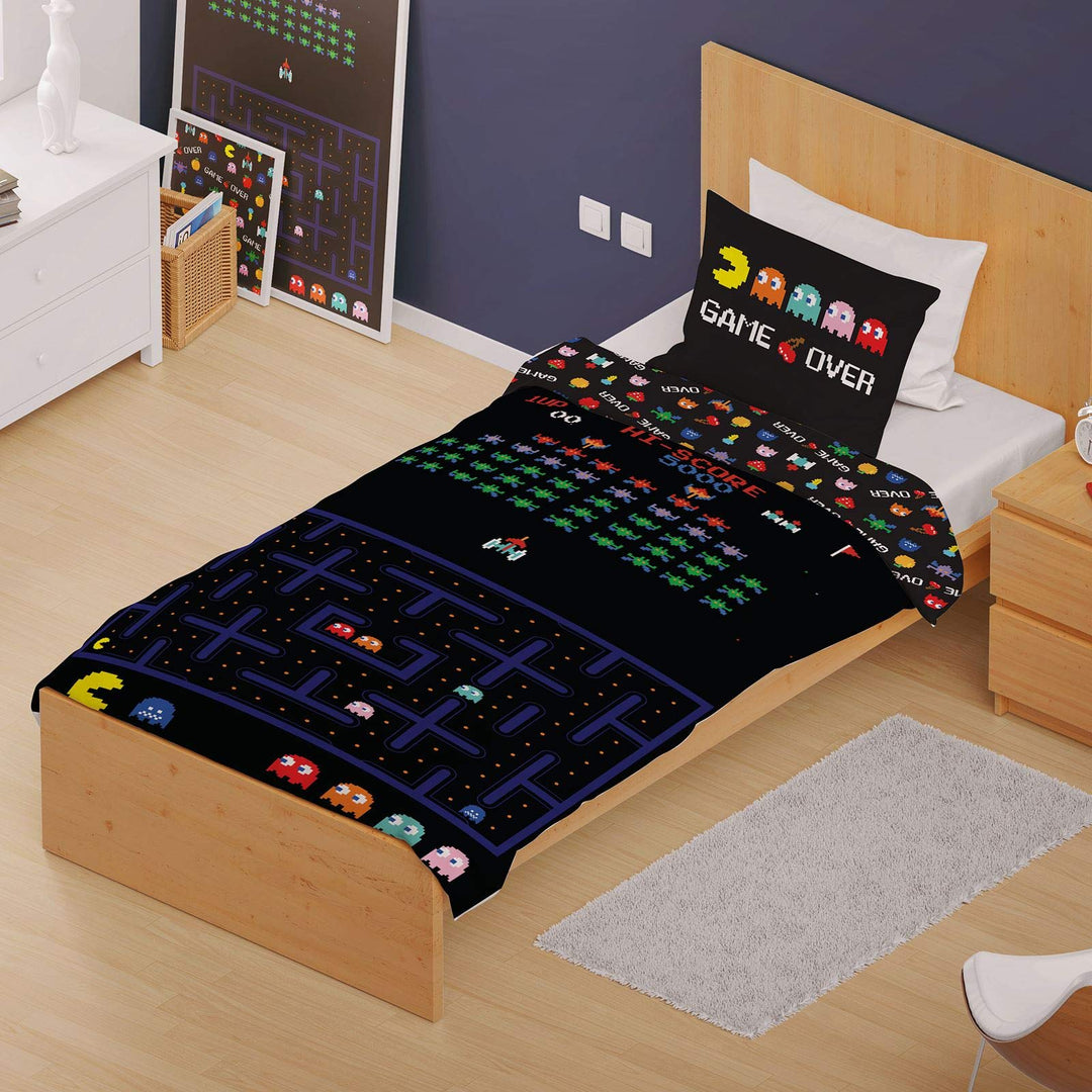Retro Games Bettwäsche-Set für Einzelbett/Doppelbett, wendbar, mehrfarbig, Single Duvet, Single Duve