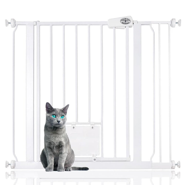 Bettacare Haustiergitter mit Abschliessbarer Katzenklappe, 87.9cm - 95.5cm, Weiss, 75cm Höhe, Hausti