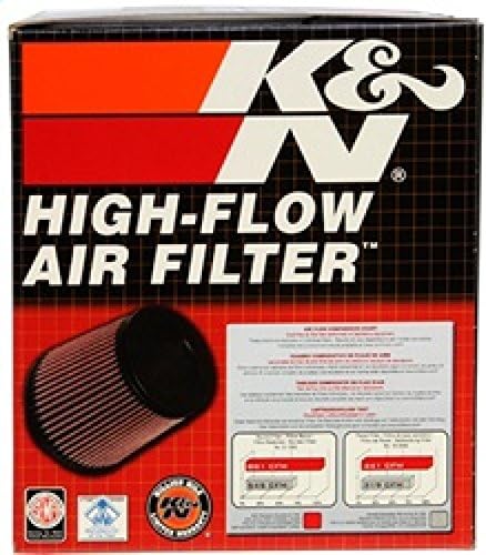 K&amp;N RP-4980 KFZ und Motorrad universeller Luftfilter mit Kohlefaser-Deckel, Rot