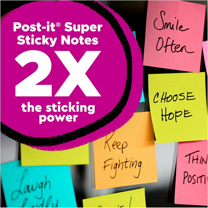 Post-it Super Haftnotizen, 5 Haftnotizblöcke, 7,6 x 7,6 cm, Schulbedarf und Büroprodukte, ideal für
